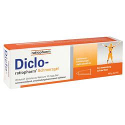 Orange-weiße Packung eines Schmerzgels zur Anwendung auf der Haut.